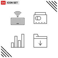 Pixle Perfect Set of 4 Line Icons Outline Icon Set for Webite Designing and Mobile Applications Interface vector