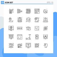 25 Line concept for Websites Mobile and Apps cloud text product design learning Editable Vector Design Elements