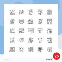 User Interface Pack of 25 Basic Lines of sale advertisement big sale america collect lump Editable Vector Design Elements