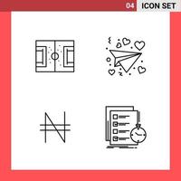 4 Icon Pack Line Style Outline Symbols on White Background Simple Signs for general designing vector