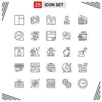 25 Icons Line Style Grid Based Creative Outline Symbols for Website Design Simple Line Icon Signs Isolated on White Background 25 Icon Set vector