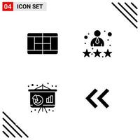 Pixle Perfect Set of 4 Solid Icons Glyph Icon Set for Webite Designing and Mobile Applications Interface vector