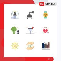 Universal Icon Symbols Group of 9 Modern Flat Colors of cocktail science watch dna android Editable Vector Design Elements