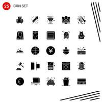 25 Universal Solid Glyphs Set for Web and Mobile Applications supplement diet food newspaper news Editable Vector Design Elements