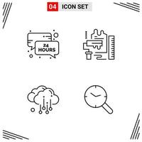 4 Icons Line Style Grid Based Creative Outline Symbols for Website Design Simple Line Icon Signs Isolated on White Background 4 Icon Set vector