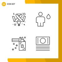 4 Icon Set Line Style Icon Pack Outline Symbols isolated on White Backgound for Responsive Website Designing vector