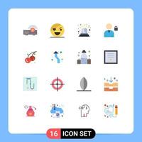 Set of 16 Modern UI Icons Symbols Signs for fruit food scary user block Editable Pack of Creative Vector Design Elements