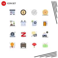 paquete de iconos de vector de stock de 16 signos y símbolos de línea para pizza comida yen bebida objetivo paquete editable de elementos creativos de diseño de vectores