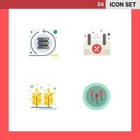 Modern Set of 4 Flat Icons Pictograph of agile food sprint frame wheat Editable Vector Design Elements