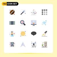 Set of 16 Modern UI Icons Symbols Signs for search maximize foretelling layout pattern Editable Pack of Creative Vector Design Elements