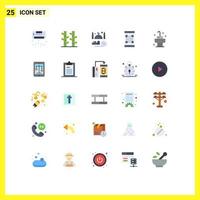 Group of 25 Modern Flat Colors Set for scan payment plant code pray Editable Vector Design Elements