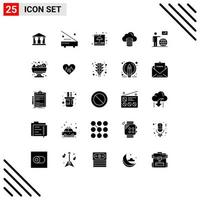 Pack of 25 creative Solid Glyphs of man money box computing shipping Editable Vector Design Elements