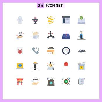 paquete de iconos vectoriales de stock de 25 signos y símbolos de línea para el servidor de la bandeja de entrada página web de alimentos primavera elementos de diseño vectorial editables vector