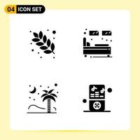 4 Creative Icons for Modern website design and responsive mobile apps 4 Glyph Symbols Signs on White Background 4 Icon Pack vector