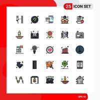 User Interface Pack of 25 Basic Filled line Flat Colors of apple gear garments wheel box Editable Vector Design Elements