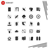 25 Creative Icons Modern Signs and Symbols of protection gdpr food outsource global Editable Vector Design Elements