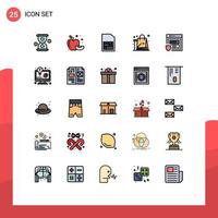 25 iconos creativos signos y símbolos modernos de web gdpr sim eid nuevos elementos de diseño vectorial editables vector