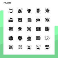 25 conjunto de iconos de finanzas plantilla de ilustración de vector de icono de glifo sólido para ideas web y móviles para empresa comercial