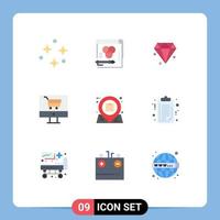 Modern Set of 9 Flat Colors and symbols such as essential location paper shop ecommerce Editable Vector Design Elements