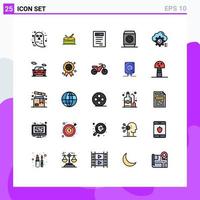 Universal Icon Symbols Group of 25 Modern Filled line Flat Colors of auto computing study cloud gear Editable Vector Design Elements