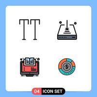 4 Filledline Flat Color concept for Websites Mobile and Apps all learning arrow save online Editable Vector Design Elements
