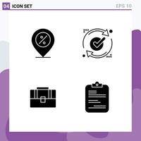 User Interface Solid Glyph Pack of modern Signs and Symbols of ecommerce refresh percentage report suitcase Editable Vector Design Elements