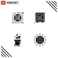 Pack of 4 Modern Solid Glyphs Signs and Symbols for Web Print Media such as agile dollar sprint money pot Editable Vector Design Elements