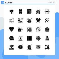 Universal Icon Symbols Group of 25 Modern Solid Glyphs of cold success arrows goal report Editable Vector Design Elements