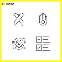 4 Icon Set Simple Line Symbols Outline Sign on White Background for Website Design Mobile Applications and Print Media vector