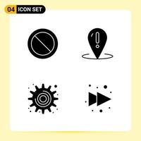 4 Creative Icons for Modern website design and responsive mobile apps 4 Glyph Symbols Signs on White Background 4 Icon Pack vector