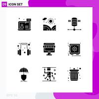 9 Creative Icons Modern Signs and Symbols of shop support water help web hosting Editable Vector Design Elements