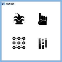 Pictogram Set of 4 Simple Solid Glyphs of best pattern mardi gras usa security Editable Vector Design Elements