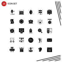 25 Thematic Vector Solid Glyphs and Editable Symbols of test exam formula direction business Editable Vector Design Elements