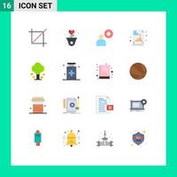 Modern Set of 16 Flat Colors and symbols such as green environment love exam paper back to school Editable Pack of Creative Vector Design Elements