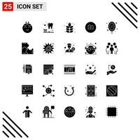 Universal Icon Symbols Group of 25 Modern Solid Glyphs of reflection mirror plant image ui Editable Vector Design Elements