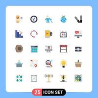 Modern Set of 25 Flat Colors and symbols such as descent tools old mechanic ecology Editable Vector Design Elements