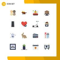16 Flat Color concept for Websites Mobile and Apps pancake cake gardening transfer data transfer Editable Pack of Creative Vector Design Elements