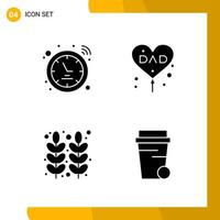 4 Icon Set Solid Style Icon Pack Glyph Symbols isolated on White Backgound for Responsive Website Designing vector