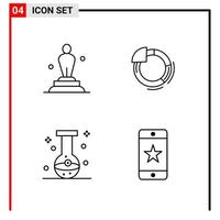 4 General Icons for website design print and mobile apps 4 Outline Symbols Signs Isolated on White Background 4 Icon Pack vector