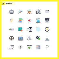 Modern Set of 25 Flat Colors and symbols such as boat education signal computer money Editable Vector Design Elements