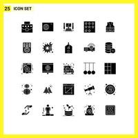 Modern Set of 25 Solid Glyphs and symbols such as jacket star computing rank business Editable Vector Design Elements