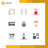 9 Creative Icons Modern Signs and Symbols of hardware devices flower computers transport Editable Vector Design Elements