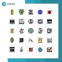 Group of 25 Filled line Flat Colors Signs and Symbols for beauty computing quran internet islam Editable Vector Design Elements