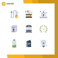 Set of 9 Modern UI Icons Symbols Signs for protect gdpr receiver data bell Editable Vector Design Elements