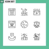 9 Universal Outline Signs Symbols of error develop laboratory care first Editable Vector Design Elements