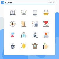 Pictogram Set of 16 Simple Flat Colors of product launch phone box iphone Editable Pack of Creative Vector Design Elements