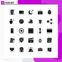 Set of 25 Modern UI Icons Symbols Signs for easter communication play favourite theology Editable Vector Design Elements