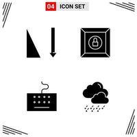 4 Icons Solid Style Grid Based Creative Glyph Symbols for Website Design Simple Solid Icon Signs Isolated on White Background 4 Icon Set vector