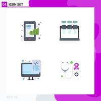 4 Flat Icon concept for Websites Mobile and Apps business optimization graph lab files Editable Vector Design Elements