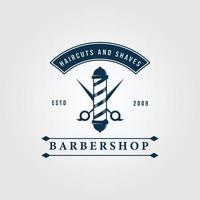 barbería vintage logo icono y símbolo vector ilustración diseño